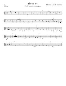 Partition viole de basse, alto clef, Ecce sacerdos magnus, In festo confessorum pontificum
