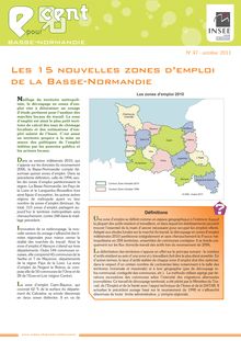 Les 15 nouvelles zones d’emploi de la  Basse-Normandie