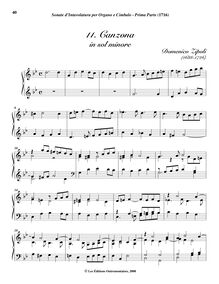 Partition , Canzona en sol minore, Sonate d Involatura per organo e cimbalo