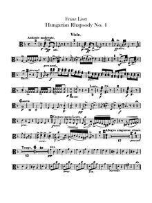 Partition altos, Hungarian Rhapsody No.12, C♯ minor, Liszt, Franz