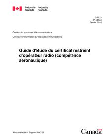 Guide d étude du certificat restreint d opérateur radio (compétence  aéronautique)