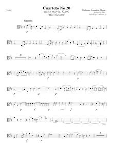 Partition viole de gambe, corde quatuor No.20, Hoffmeister Quartet
