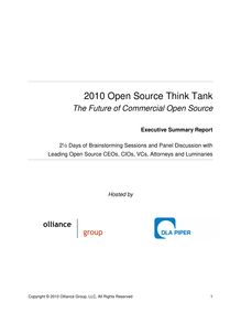 Napa 2010 Think Tank whitepaper - 2009 Open Source Think Tank