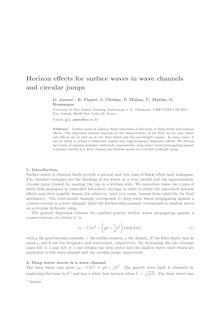 Horizon effects for surface waves in wave channels and circular jumps