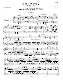 Partition complète, Drei Sonaten Piano Sonata No.6, F major, Beethoven, Ludwig van par Ludwig van Beethoven
