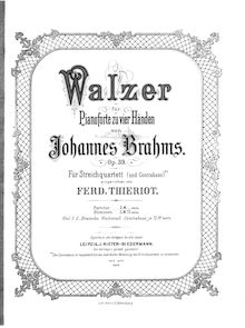 Partition compléte, valses, Walzer, Brahms, Johannes