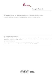 Schopenhauer et les démonstrations mathématiques. - article ; n°3 ; vol.6, pg 203-230