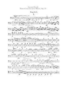 Partition basson 1, 2, Piano Concerto, G minor, Dvořák, Antonín