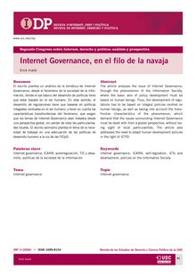 Internet Governance, en el filo de la navaja (Internet Governance, on a knife edge)