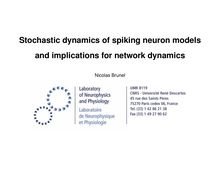 Stochastic dynamics of spiking neuron models