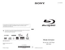 Notice Lecteur Blu-ray Disc Sony  BDP-S357