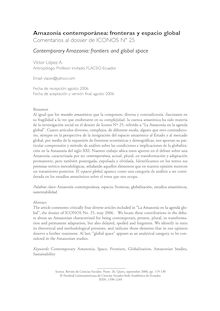 Amazonía contemporánea: fronteras y espacio global. Comentarios al dossier de ICONOS Nº 25 (Contemporary Amazonia: frontiers and global space)
