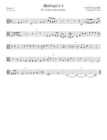 Partition ténor viole de gambe 3, alto clef, madrigaux, Book 1, Gesualdo, Carlo