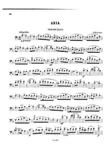 Partition de violoncelle, Aria, F Major, Leclair, Jean-Marie