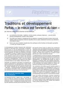 Traditions et développement Parfois - OECD