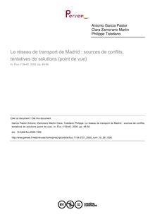 Le réseau de transport de Madrid : sources de conflits, tentatives de solutions (point de vue) - article ; n°39 ; vol.16, pg 48-56