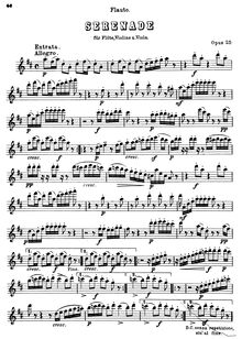 Partition flûte, Serenade, D major, Beethoven, Ludwig van