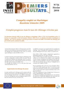L’enquête emploi en Martinique deuxième trimestre 2009