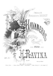 Partition complète, Havaneras - Fantaisie Espagnole, Ravina, Jean Henri