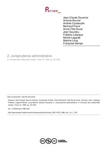 Jurisprudence administrative - article ; n°1 ; vol.18, pg 207-284