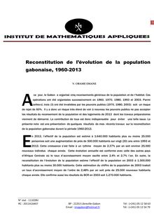 Reconstitution de la population gabonaise, 1960-2013