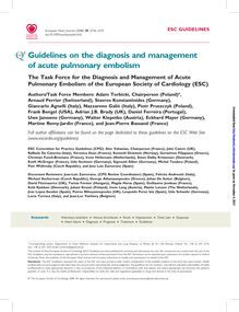 Diagnosis and Management of Acute Pulmonary Embolism