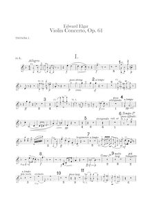 Partition trompette 1, 2 (en A), violon Concerto en B minor, Op.61