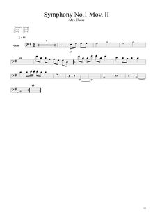 Partition violoncelles Mov. II, Symphony No.1 en E minor, E minor