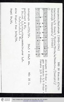 Partition complète et parties, Sinfonia en C major, GWV 504