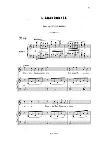 Partition complète, L abandonnée, Bizet, Georges