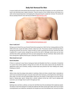 Body Hair Removal for Men