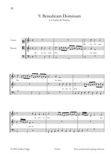 Partition complète, Benedicam Dominum à , Canto & ténor, Cima, Giovanni Paolo