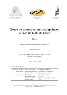 Étude de protocoles cryptographiques base de mots de passe