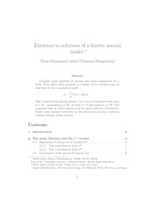 Existence to solutions of a kinetic aerosol model