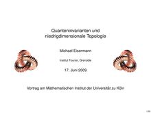 Quanteninvarianten und niedrigdimensionale Topologie