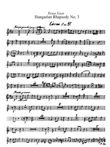 Partition cor 1, 2 (D), 3, 4 (A♭ basso), Hungarian Rhapsody No.6