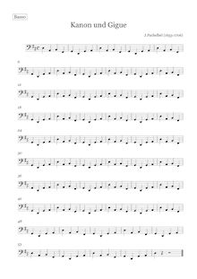 Partition Continuo (viole de gambe, violoncelle, basse, clavier), Canon et Gigue