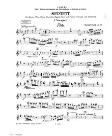 Partition flûte , partie, Septet, Op.55, Septett für Klavier, Flöte, Oboe, Klarinette, Fagott, Horn und Pauken (Triangle und Tamburin). Op. 55.
