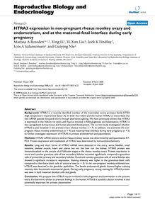 HTRA3 expression in non-pregnant rhesus monkey ovary and endometrium, and at the maternal-fetal interface during early pregnancy