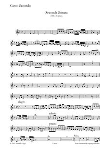 Partition Canto 2, Seconda Sonata A Doi Soprani, Castello, Dario