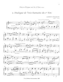 Partition , Dialogue de Voix humaine du 1er Ton, Pièces d’orgue sur les 8 tons