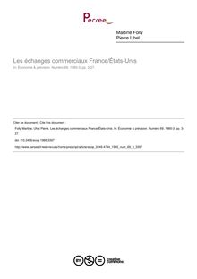 Les échanges commerciaux France/États-Unis - article ; n°3 ; vol.69, pg 3-27