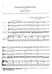 Score, Sinfonia … composta per l esequie della sua Donna che si celebrarono en Roma