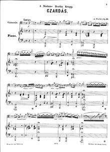 Partition de piano, Czardas, Fischer, Adolphe