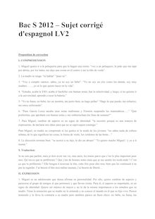 Bac 2012 S Espagnol LV2 Corrige