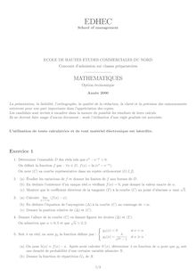 EDHEC 2000 mathematiques classe prepa hec (ece)