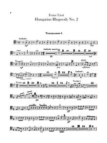 Partition Trombone 1, 2, basse Trombone, Tuba, Hungarian Rhapsody No.2