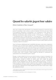 Quand les salariés jugent leur salaire - article ; n°1 ; vol.331, pg 3-24