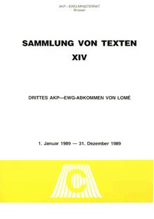 Drittes AKP-EWG-Abkommen von Lome - Sammlung von Texten - XIV