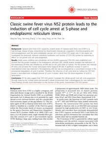 Classic swine fever virus NS2 protein leads to the induction of cell cycle arrest at S-phase and endoplasmic reticulum stress